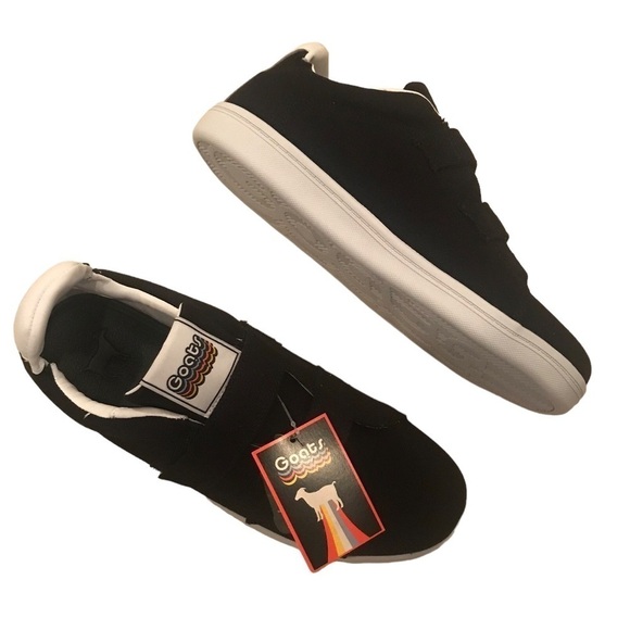 Goats Shoes Womens Size 9.5 Black White Canvas Hook Loop  Goats Shoes Women’s Sneakers Size 9.5 Black hook & loop Closure NEW WITHOUT BOX